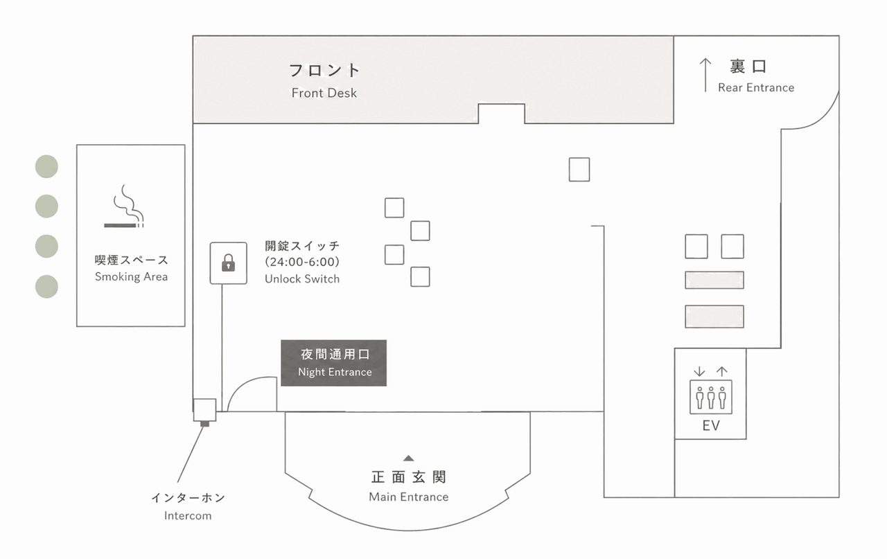 夜間出入口